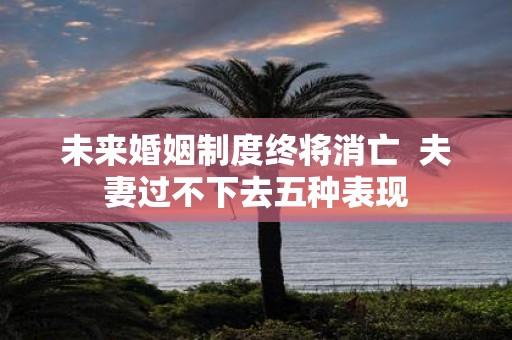 未来婚姻制度终将消亡 夫妻过不下去五种表现