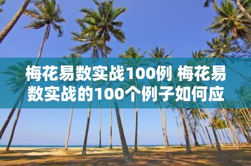 梅花易数实战100例 梅花易数实战的100个例子如何应用