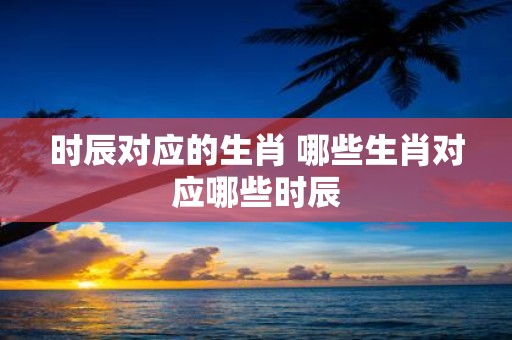 时辰对应的生肖 哪些生肖对应哪些时辰