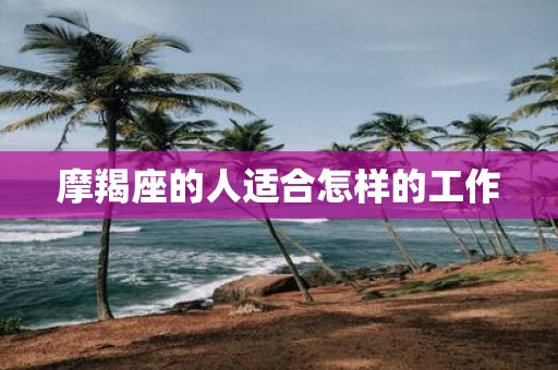 摩羯座的人适合怎样的工作