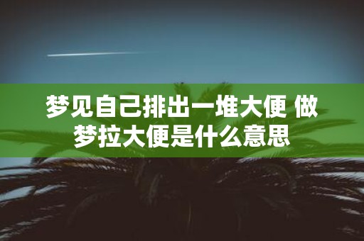 梦见自己排出一堆大便 做梦拉大便是什么意思