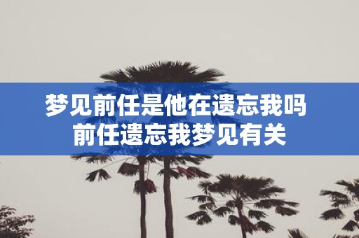 梦见前任是他在遗忘我吗 前任遗忘我梦见有关