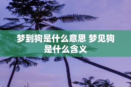 梦到狗是什么意思 梦见狗是什么含义