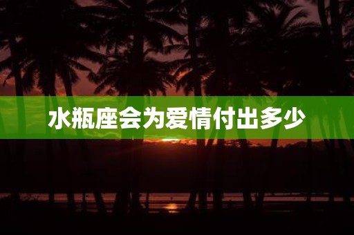 水瓶座会为爱情付出多少