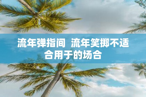 流年弹指间 流年笑掷不适合用于的场合