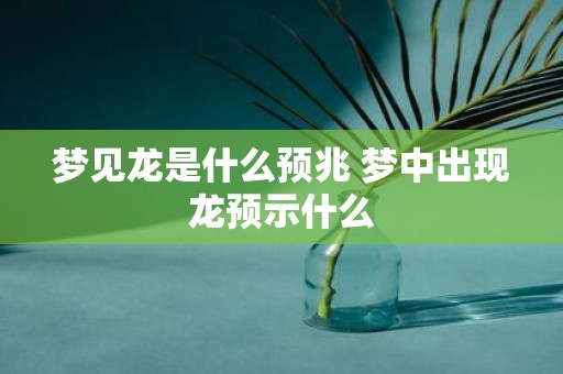 梦见龙是什么预兆 梦中出现龙预示什么