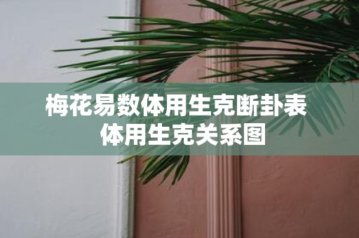 梅花易数体用生克断卦表 体用生克关系图