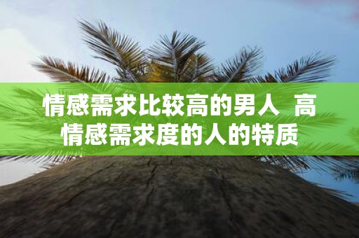 情感需求比较高的男人 高情感需求度的人的特质