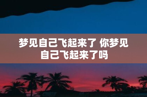 梦见自己飞起来了 你梦见自己飞起来了吗