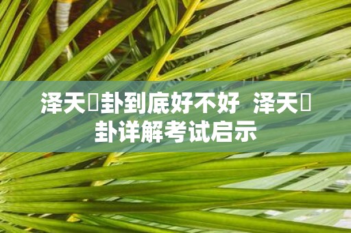 泽天夬卦到底好不好 泽天夬卦详解考试启示