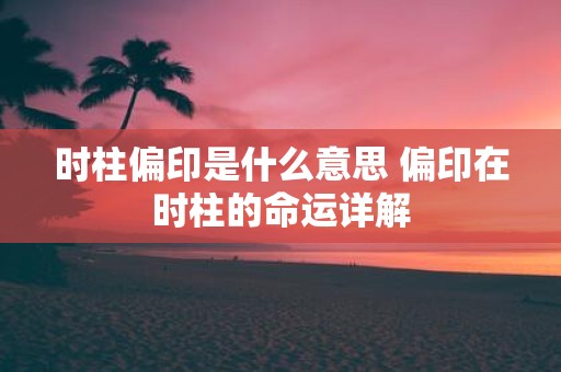 时柱偏印是什么意思 偏印在时柱的命运详解