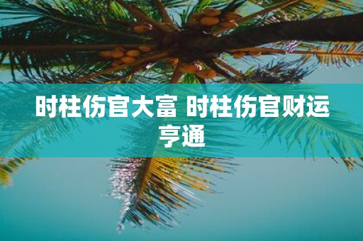 时柱伤官大富 时柱伤官财运亨通