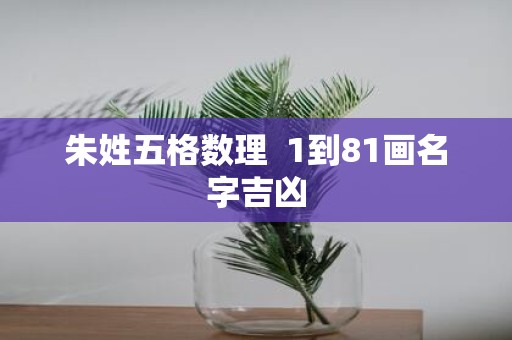 朱姓五格数理 1到81画名字吉凶