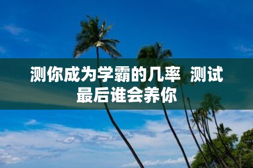 测你成为学霸的几率 测试最后谁会养你