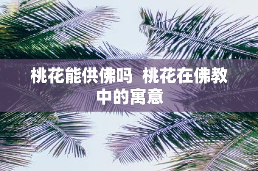 桃花能供佛吗 桃花在佛教中的寓意