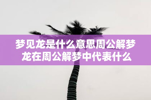 梦见龙是什么意思周公解梦 龙在周公解梦中代表什么
