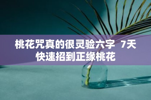 桃花咒真的很灵验六字 7天快速招到正缘桃花
