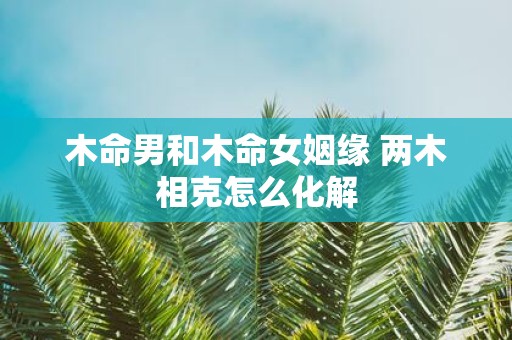 木命男和木命女姻缘 两木相克怎么化解