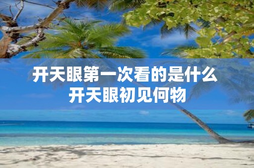 开天眼第一次看的是什么 开天眼初见何物