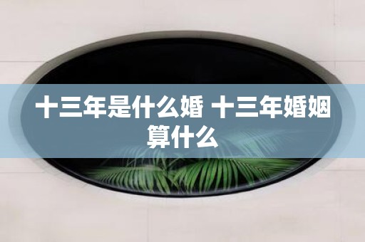 十三年是什么婚 十三年婚姻算什么