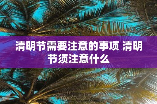 清明节需要注意的事项 清明节须注意什么