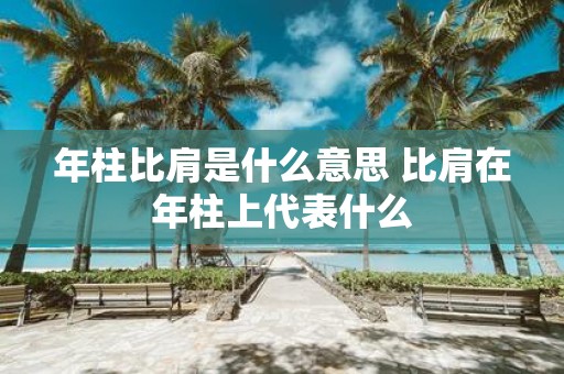 年柱比肩是什么意思 比肩在年柱上代表什么