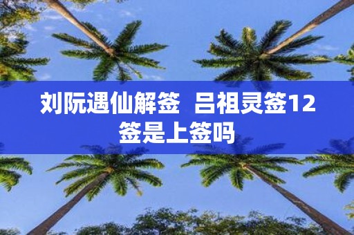 刘阮遇仙解签 吕祖灵签12签是上签吗