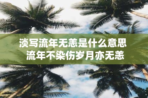 淡写流年无恙是什么意思 流年不染伤岁月亦无恙