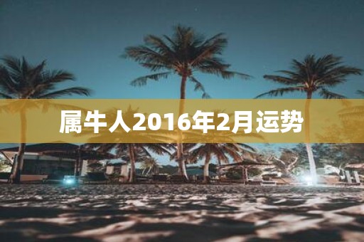 属牛人2016年2月运势