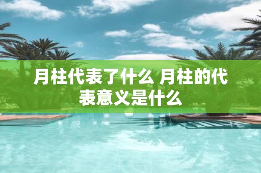 月柱代表了什么 月柱的代表意义是什么
