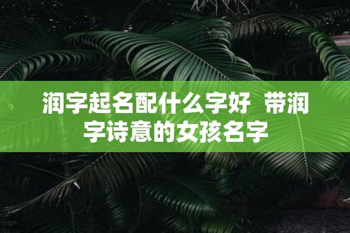 润字起名配什么字好 带润字诗意的女孩名字