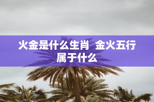 火金是什么生肖 金火五行属于什么