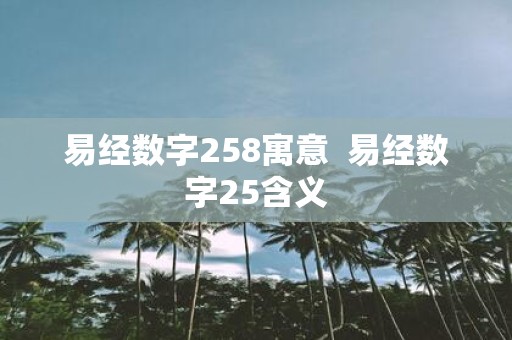 易经数字258寓意 易经数字25含义