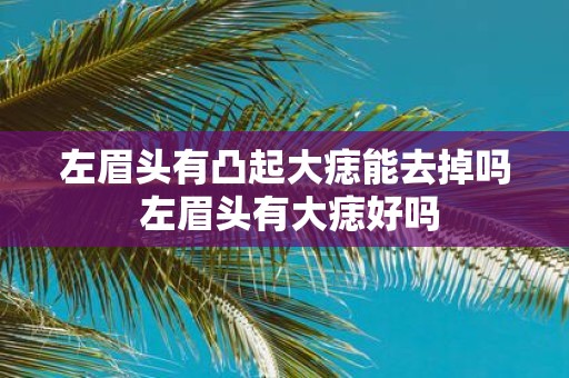 左眉头有凸起大痣能去掉吗 左眉头有大痣好吗
