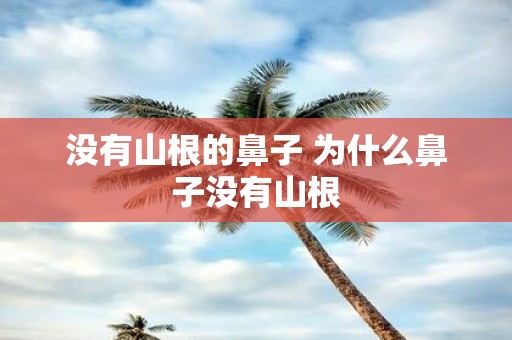 没有山根的鼻子 为什么鼻子没有山根