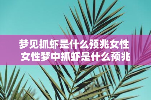 梦见抓虾是什么预兆女性 女性梦中抓虾是什么预兆