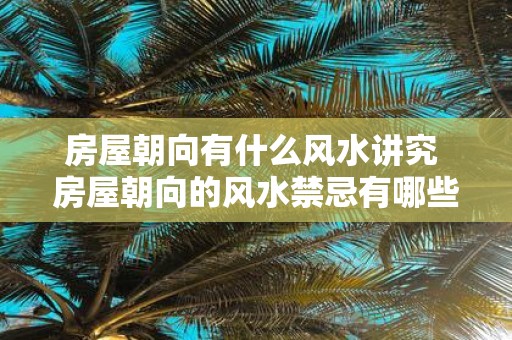 房屋朝向有什么风水讲究 房屋朝向的风水禁忌有哪些