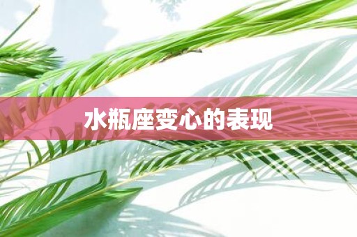 水瓶座变心的表现
