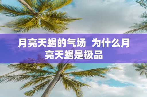月亮天蝎的气场 为什么月亮天蝎是极品
