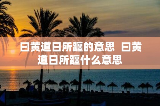 曰黄道日所躔的意思 曰黄道日所躔什么意思