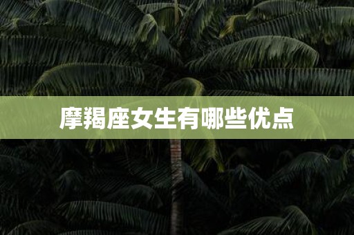 摩羯座女生有哪些优点
