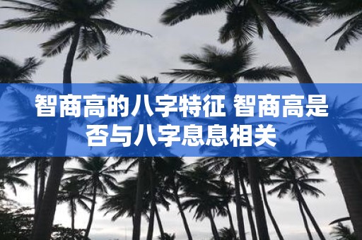 智商高的八字特征 智商高是否与八字息息相关