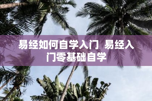 易经如何自学入门 易经入门零基础自学