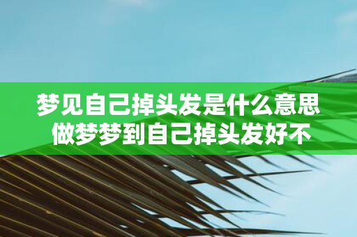 梦见自己掉头发是什么意思 做梦梦到自己掉头发好不好