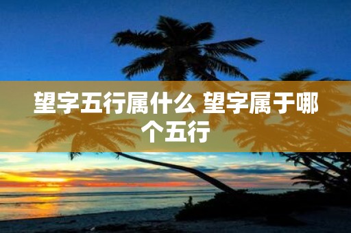 望字五行属什么 望字属于哪个五行