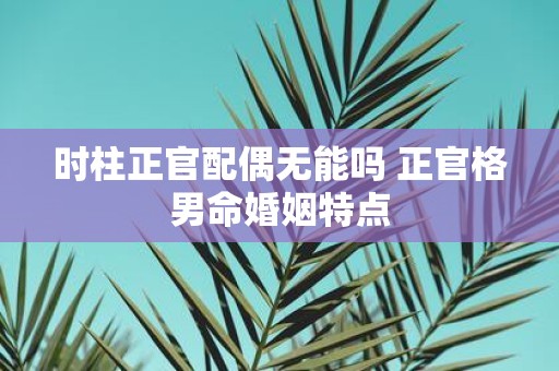 时柱正官配偶无能吗 正官格男命婚姻特点