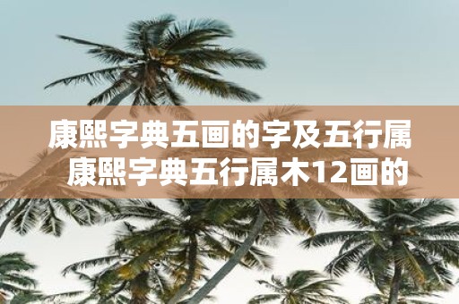 康熙字典五画的字及五行属 康熙字典五行属木12画的字