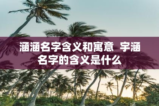 涵涵名字含义和寓意 宇涵名字的含义是什么