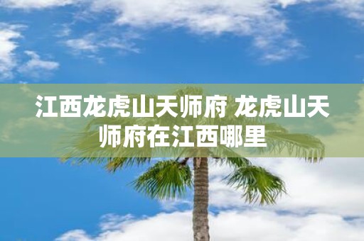江西龙虎山天师府 龙虎山天师府在江西哪里