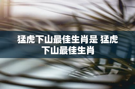 猛虎下山最佳生肖是 猛虎下山最佳生肖